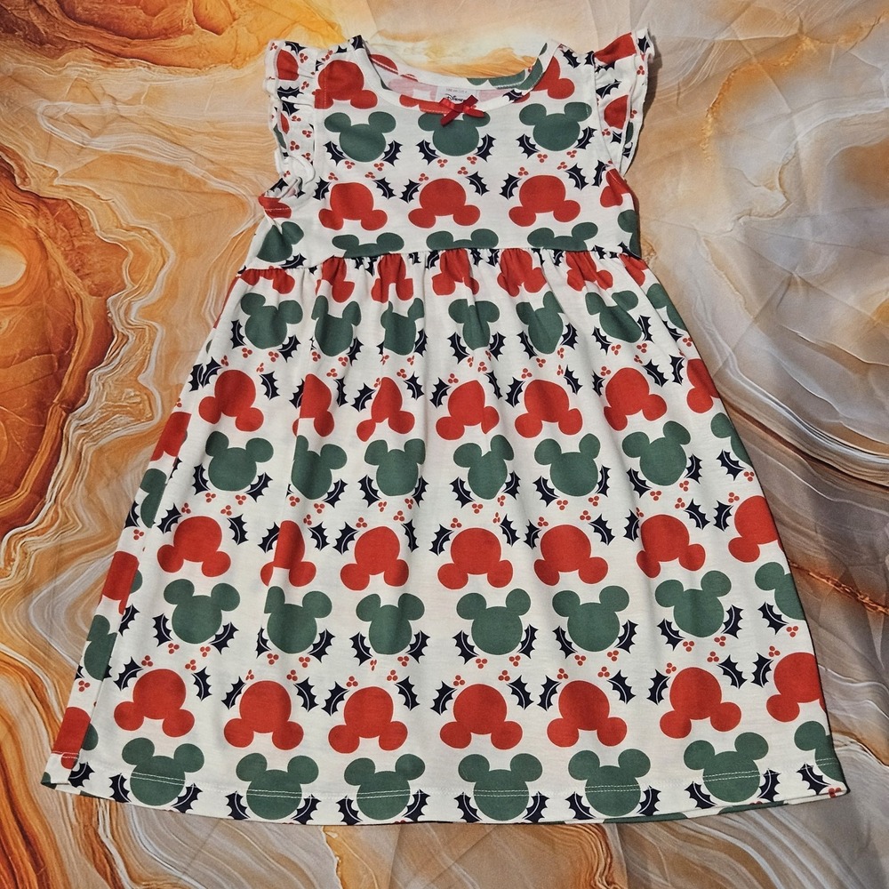 Hanna Andersson Disney Mickey Mouse Christmas Nightgown Girls Size 4 Holiday